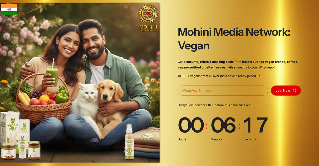 Mohini Media Network (Vegan): 10,000+ WhatsApp Subscribers
