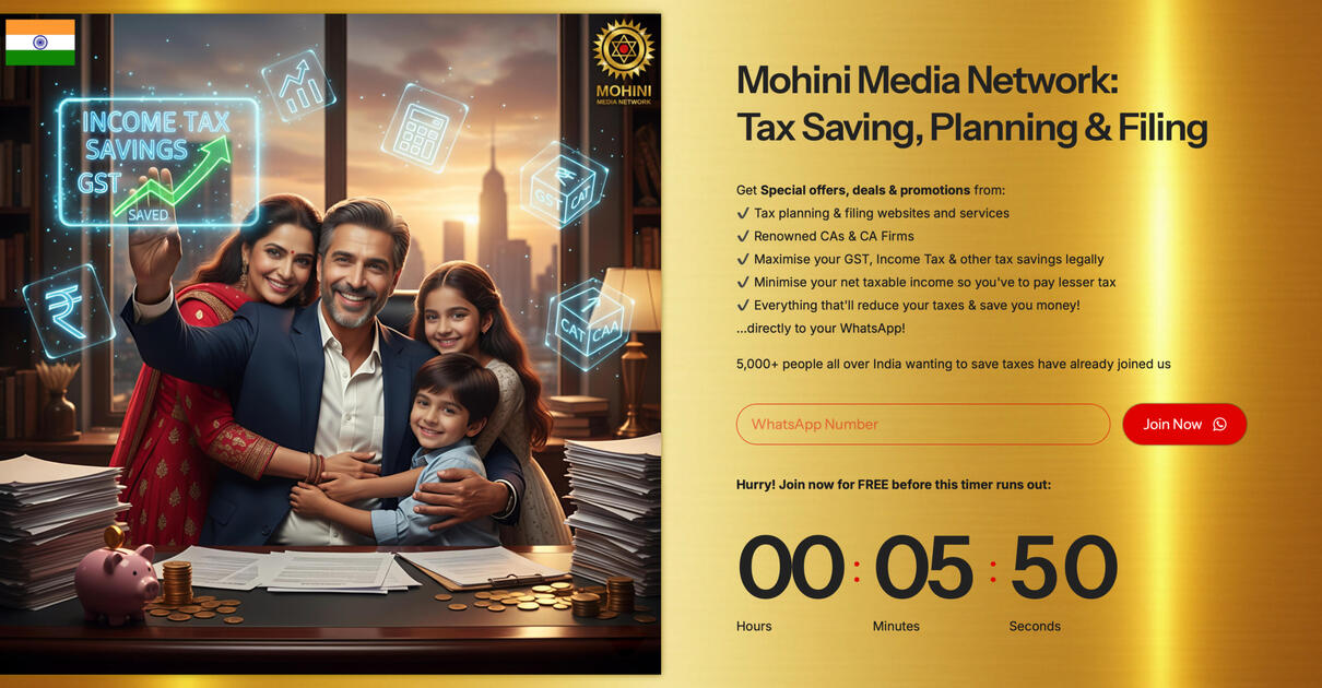 Mohini Media Network (Tax Saving, Planning &amp; Filing): 5,000+ WhatsApp Subscribers
