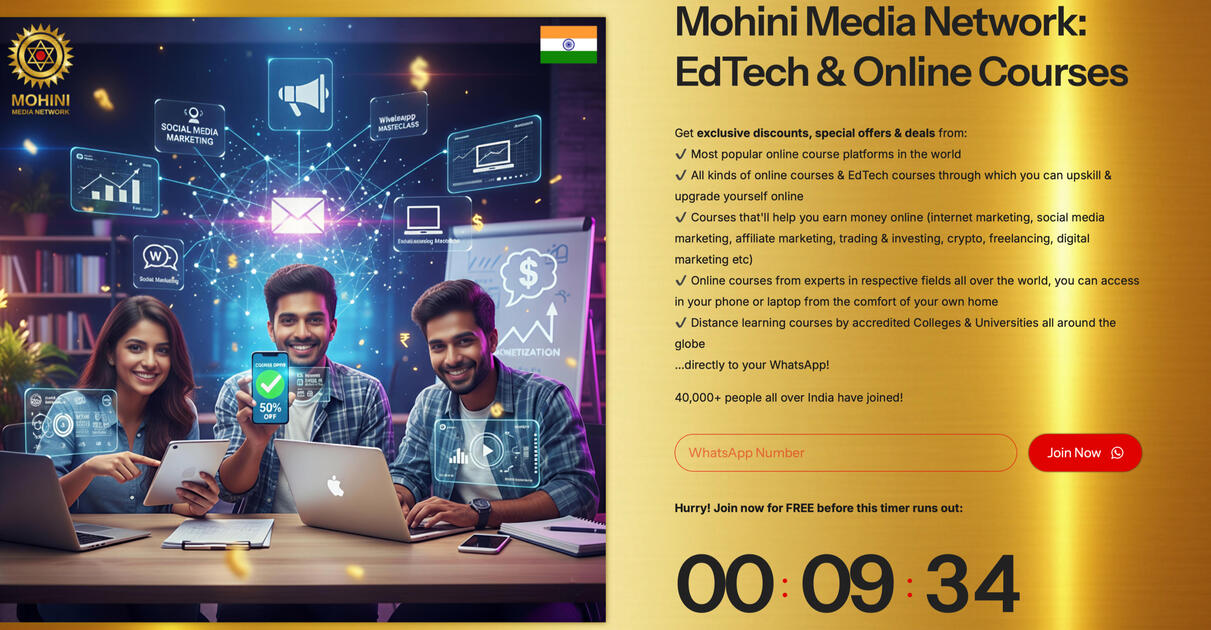 Mohini Media Network (EdTech &amp; Online Courses): 40,000+ WhatsApp Subscribers