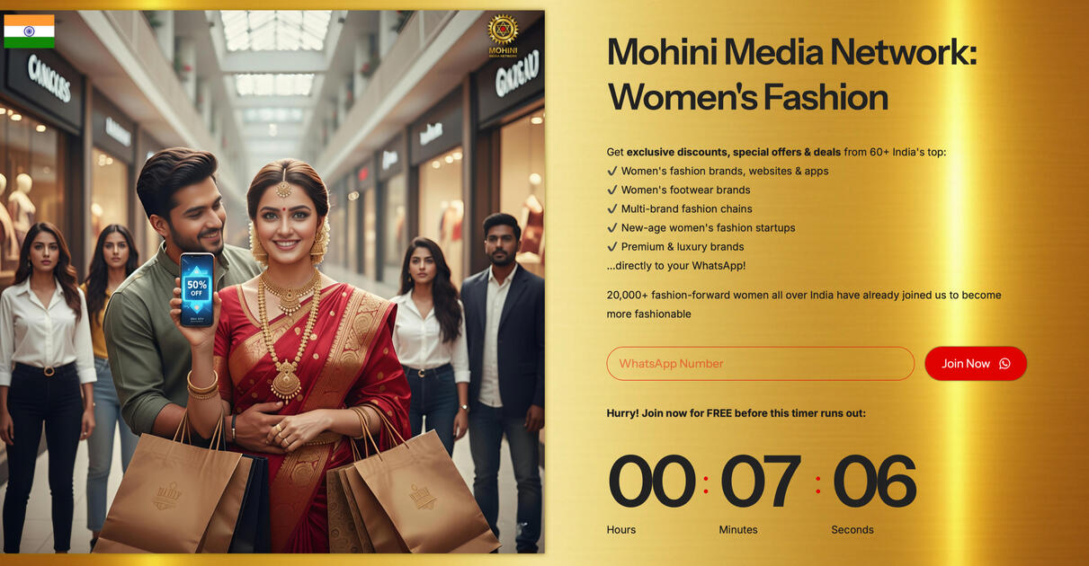 Mohini Media Network (Women&#39;s Fashion): 20,000+ WhatsApp Subscribers