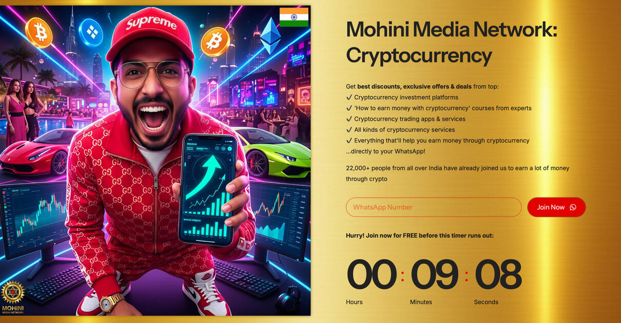 Mohini Media Network (Cryptocurrency): 22,000+ WhatsApp Subscribers