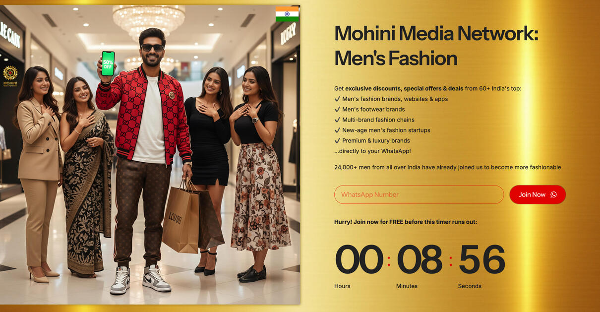 Mohini Media Network (Men&#39;s Fashion): 24,000+ WhatsApp Subscribers