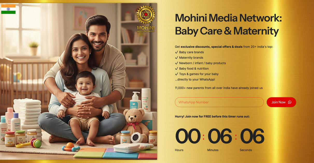 Mohini Media Network (Baby Care & Maternity): 11,000+ WhatsApp Subscribers