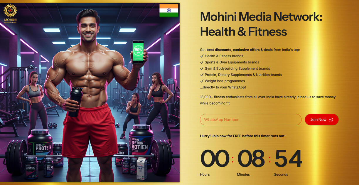 Mohini Media Network (Health & Fitness): 18,000+ WhatsApp Subscribers