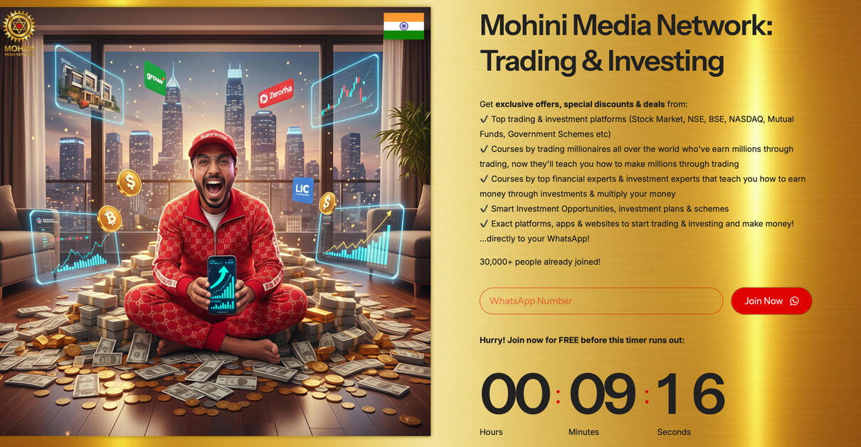 Mohini Media Network: (Trading &amp; Investing): 30,000+ WhatsApp Subscribers