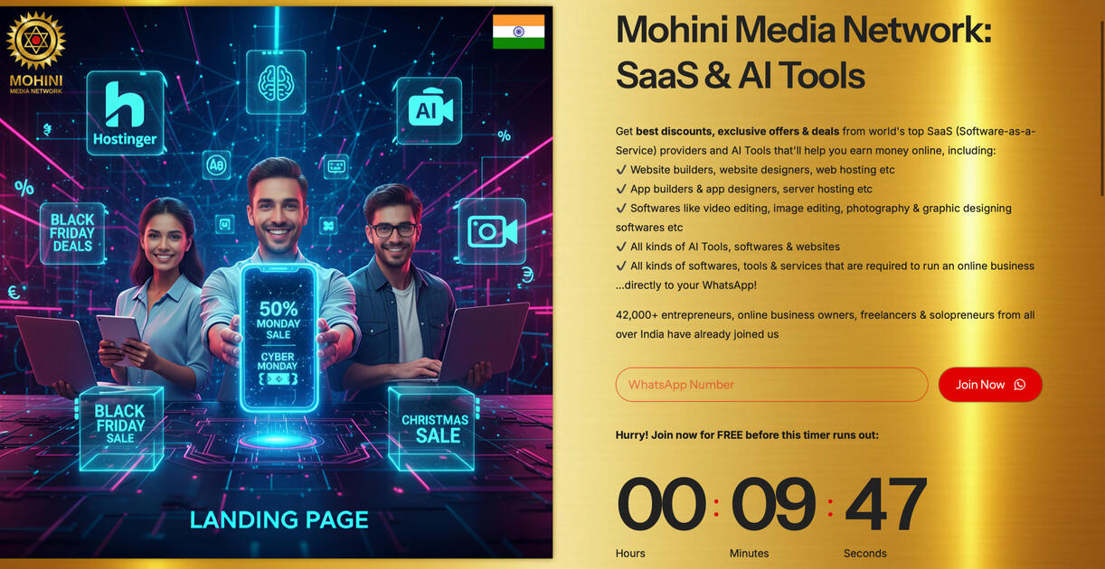 Mohini Media Network (SaaS & AI Tools): 42,000+ WhatsApp Subscribers